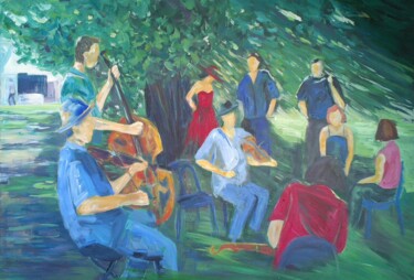 musiciens sous les arbres